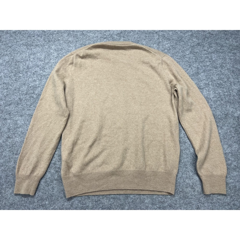 Polo Ralph Lauren Sweater Mens Large Beige Washable Cashmere Crew Neck Pullover - Picture 6 of 7